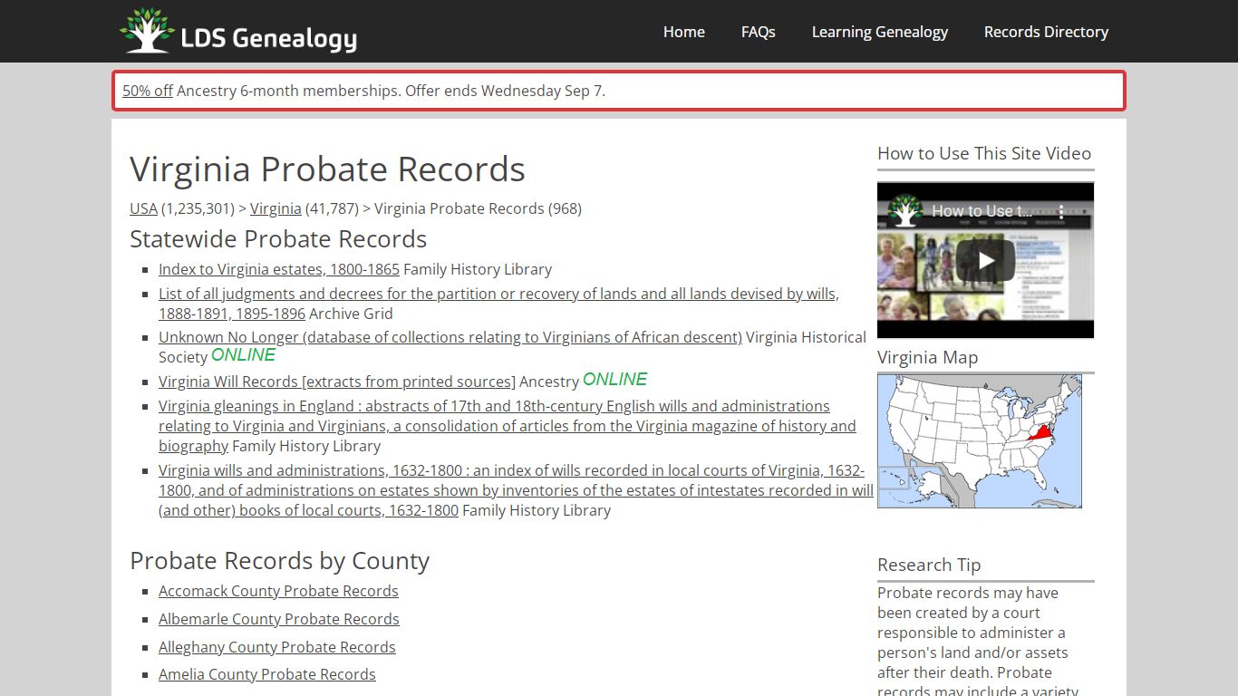 Virginia Probate Records - LDS Genealogy